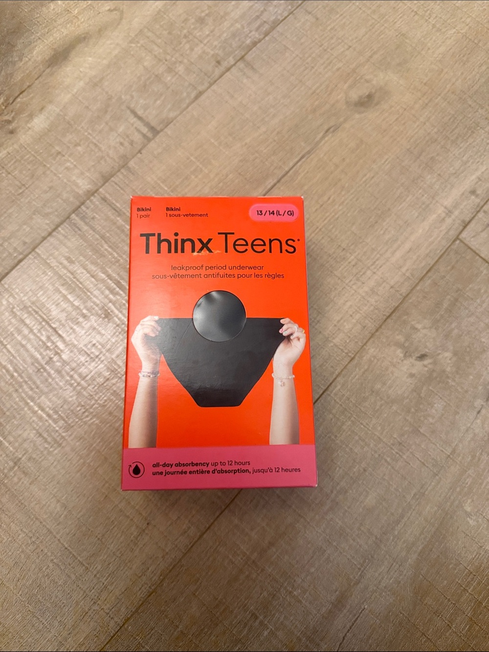 Thinx Teens Leakproof Period Underwear - Black with Orange & Pink Packaging